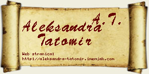 Aleksandra Tatomir vizit kartica